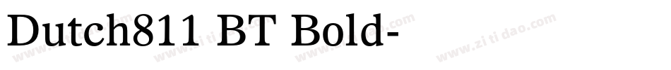 Dutch811 BT Bold字体转换